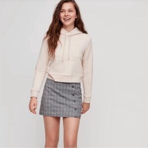 Aritzia Sunday Best Grey Yuri Wool Blend Plaid Mini A Line Cotagecore Skirt Sz 4